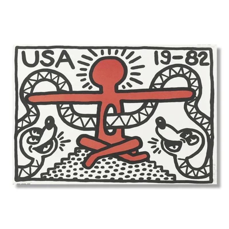 Abstract Keith Artwork Funny Dancer Clown Wall Art Canvas Painting  Nordic Posters and Prints for Living Room Decor  Modern Wall