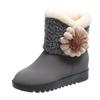 Women's Winter Warm Snow Boots With Fleece Lined Outdoor Anti Slip Woolen Knit Faux Suede Patchwork Ankle Boots High-Top Shoes for Women Short Booties