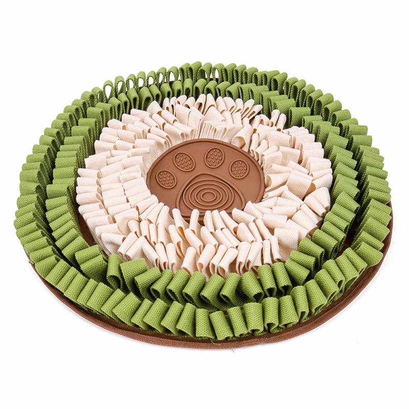 

Dog Snuffle Mat Slow Feeder Treat Puzzle Sniffing Mats Machine Washable бежевый