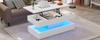 Modern Coffee Table with LED Lighting and Hidden Storage - Side Table with Hydraulic Lift, 100*50*42 cm, 50 kg Load Capacity