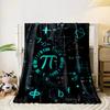 Glowing Teal Mathematical Symbols, Equations, and Geometric Shapes. for All Seasons Blanket Lunch Break Throw Gift