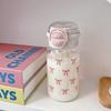 Cute Water Bottle With Straw Portable Plastic Pop-Up Cover Water Cup For Kid Kawaii Bottle Water Leak-Proof Cute Drinking Bottle