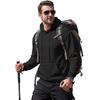 Men's Full-Zip Hoodie, Solid Color Drawstring Hooded Sweatshirt, Athletic Casual Top for Men