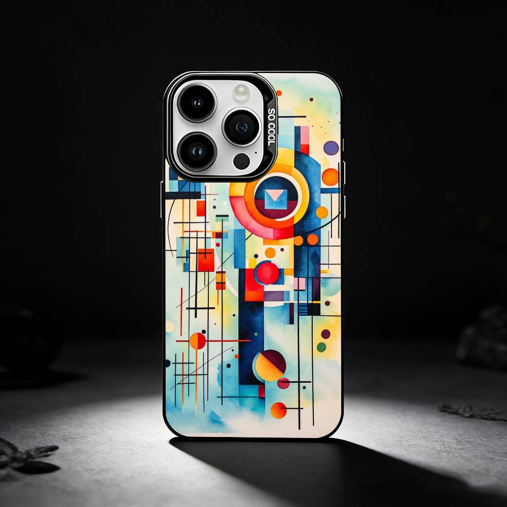 

W-Wassily K-Kandinsky Art Phone Case For iPhone 17,16,15,14,13,12,11 Plus,Pro Max,XS,Colored silver phone case iPhone15plus