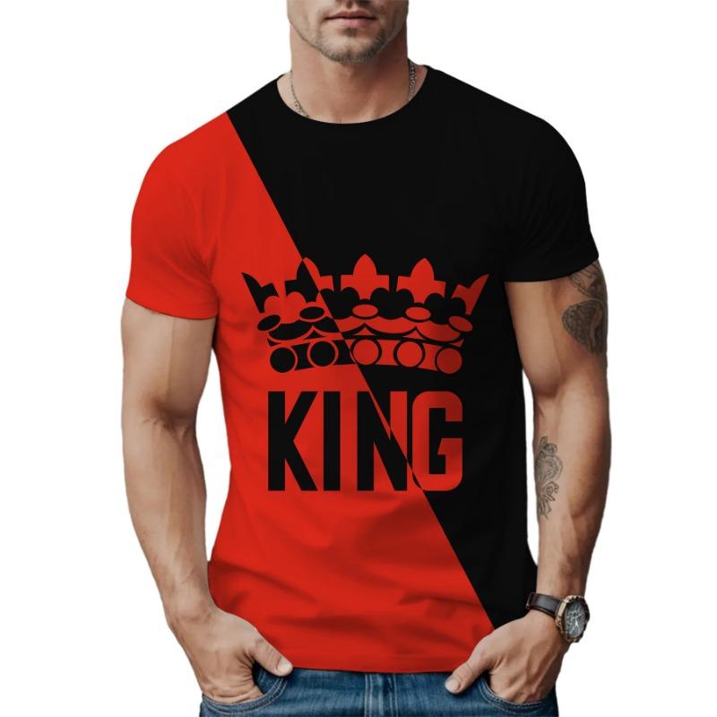 Summer Round Neck 3D Print Top Fashionable Casual Short Sleeved Men's T-shirts
