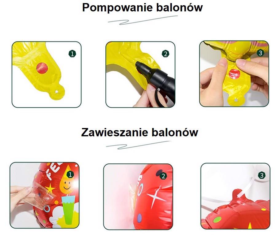 Balony Foliowe Dinozaury Dekoracje Urodzinowe Dla Dzieci Duże Zestaw 6Szt