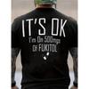 IT'S OK Letter-printed Men's Funny Shirt Round Neck Back Graphic Cotton T-shirt Pajamas Top European and American Daily Tops