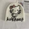 JYL TS DIY Cat Beanie Women Korean Winter Warm Ear Protection Knit Hat Acrylic