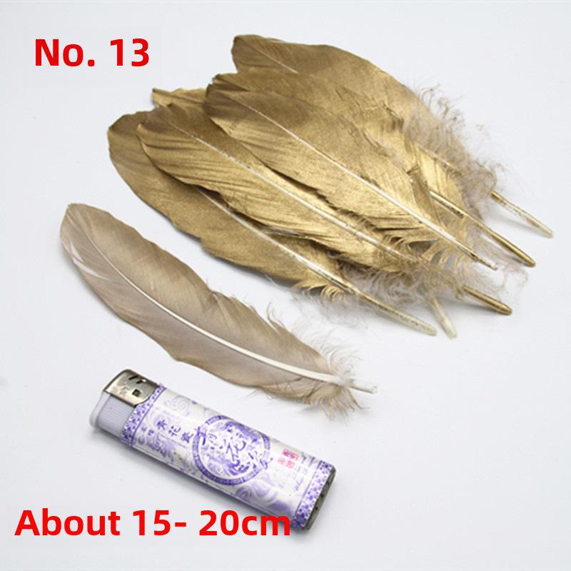 DIY Feather Jewelry Accessories: Large Floating Gold Feather, Small Straight Knife, Spray Gold Gradient Feather