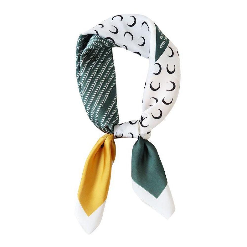 

70cm Silk Scarf Headband Sunscreen Shawl Hair Band Women Print Bandanna Bag Decoration Multifunctional