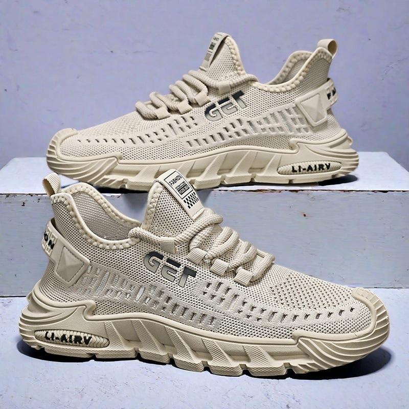 Shoes men's summer new fly-woven breathable mesh shoes men's lightweight non-slip soft-soled running shoes wear-resistant sports shoes