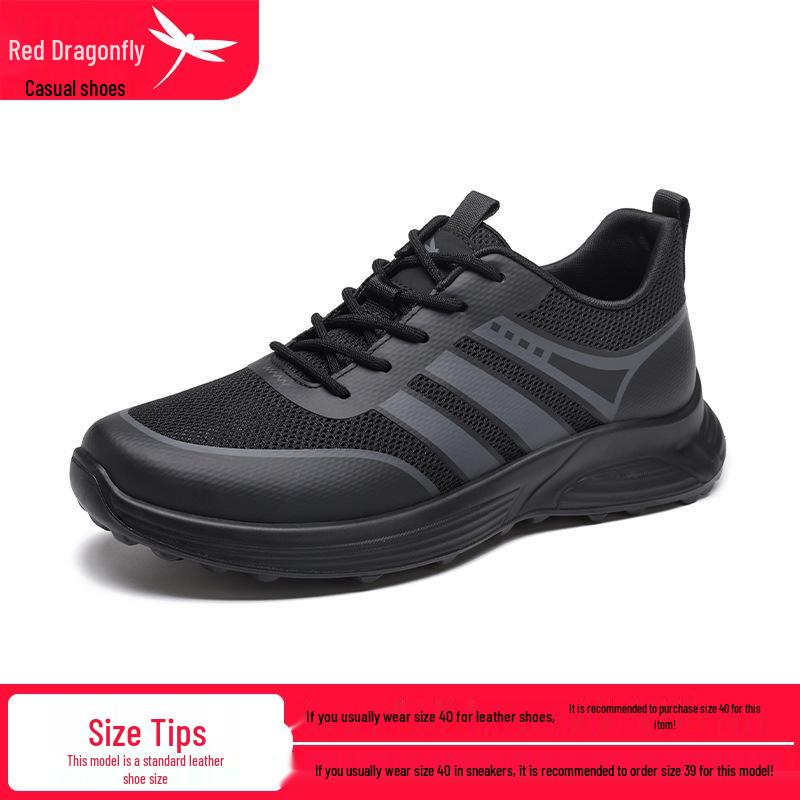 Red Dragonfly Men s Breathable Fly Knit Mesh Casual Sports Shoes - Summer Travel Footwear Size 39