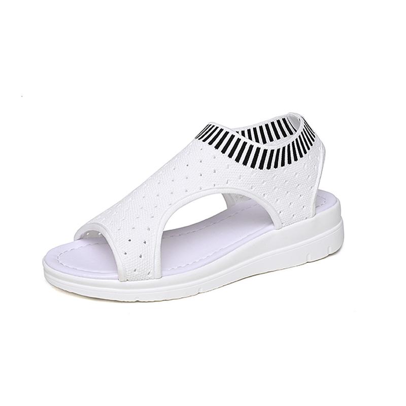 Fashion 2025Sandals Women Summer  New Open Toed Flat Roman   Flying Woven Hollow Platform Sports Sandals Flat