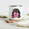 Lustiger Dackel-Druck Kreative Emaille-Tasse Kaffee-Weintassen Cartoon-Hunde Pfote Party-Getränk Bier Saft Milch Tassen Geschenke für Liebhaber Hund