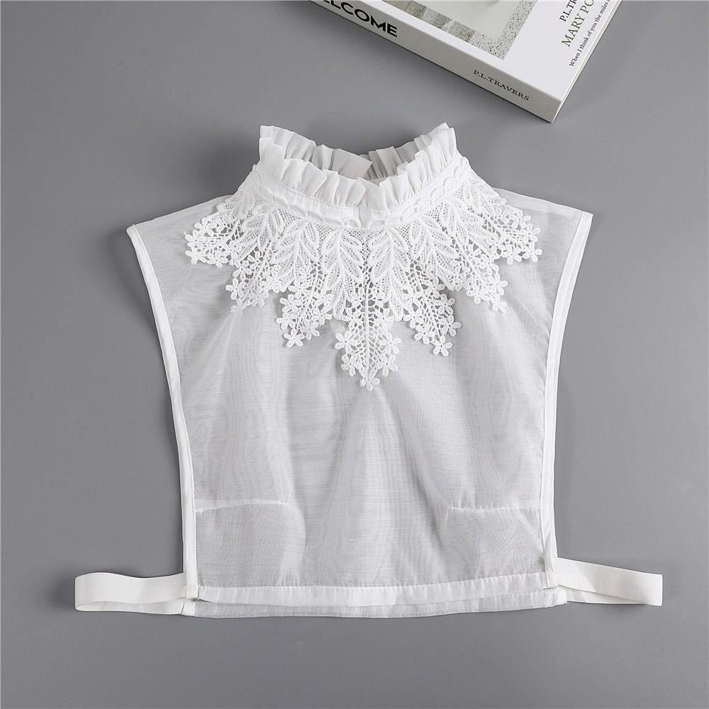 Flower Half-Shirt Solid Color Lace Neckline Shirt Collar Ruffles Fake Collar Clothing Decoration