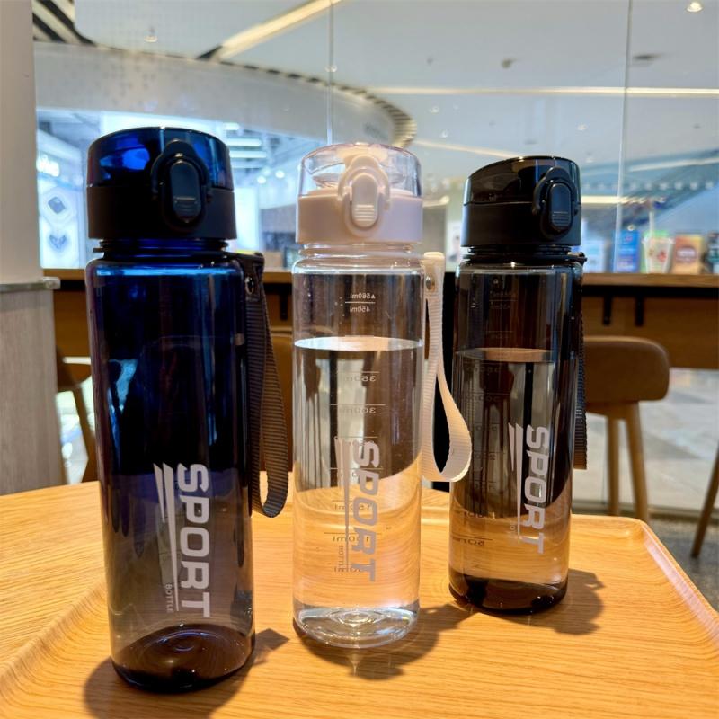 400ml/560ml Water Bottle Leakproof Sports Water Bottle Portable Drinking Cup BPA-Free with Capacity Marking for School Office