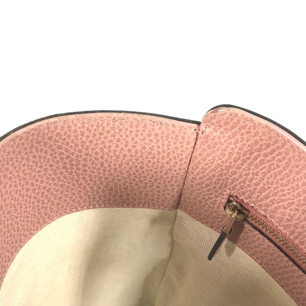 GUCCI 354408 Bicolor Logo swing Bag Tote Bag Shoulder Bag Leather gray/pink