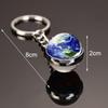 Luminous Sun Nine Planets Jupiter Milky Way Galaxy Keychain Pendant Round Double Sided Earth Keychain Bag Hanging Decor