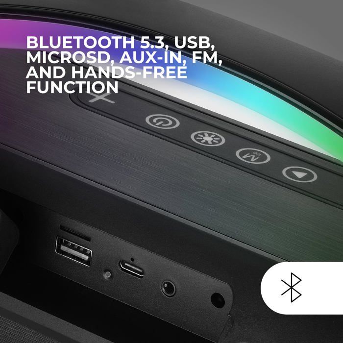 Enceinte Bluetooth - Mars Gaming - MS-PULSE - 50W RMS - Ultra-Bass - Mains Libres