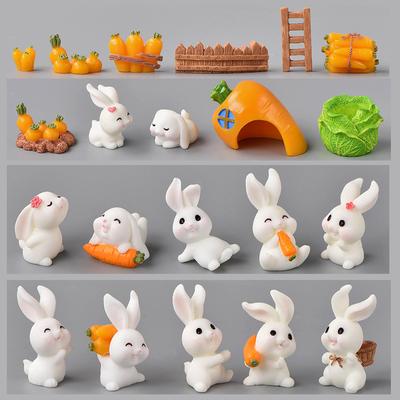 Süße Karotte Kaninchen Tier Figur Ostern Weihnachten Home Decor Miniatur Garten Kuchen Dekoration Zubehör Moderne Figur Geschenk