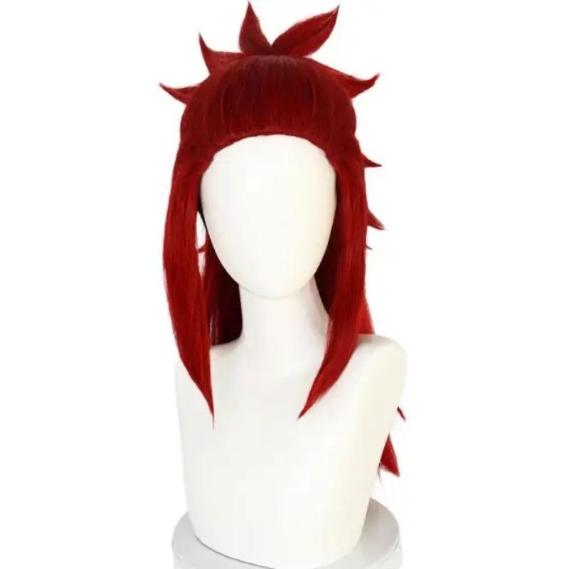

Anime Renji Abarai Cosplay Wig Long Dark Red With Ponytail Heat Resistant Synthetic Hair Party Play Wigs Wig Only бежевый