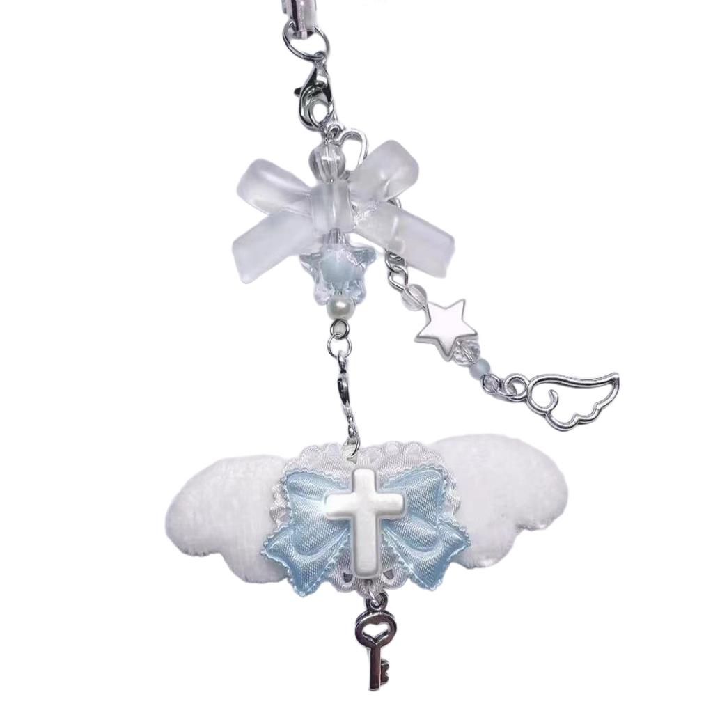 Niedlicher Rosa Flügel Handyanhänger Stilvolle Acryl Handykette Kordel Einzigartiges Geschenk Geeignet für verschiedene Anlässe