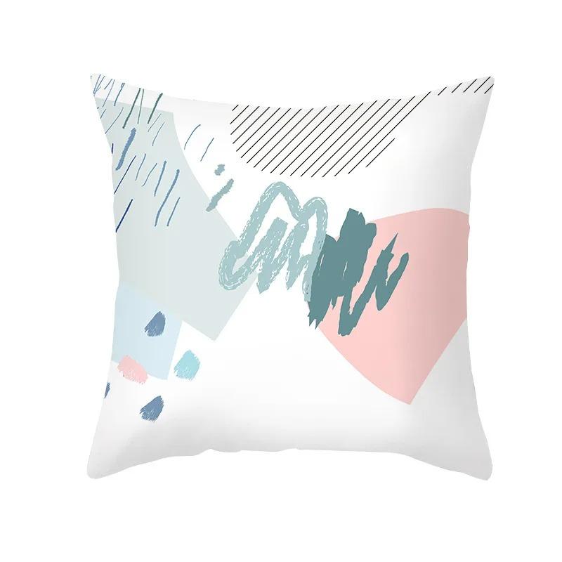 Pink Blue Abstract Decorative Pillowcase Office Living Room Car Ornaments Home Pillowcase