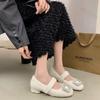 Fashion Women's Elegant Square Head Shallow Mouth Hairy Single Shoes 2025 Autumn Warm Comfortable Versatile Plush Mary Jane Cotton Shoes