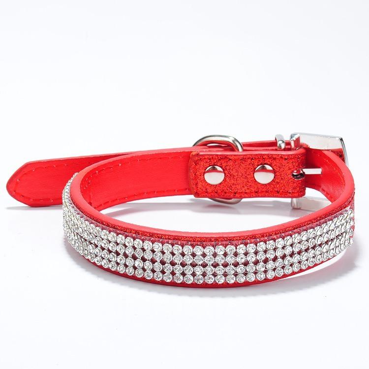 Dog collar Shiny rhinestone Dog collar Soft and comfortable Suitable for large, medium and small dogs Fashion pet collar