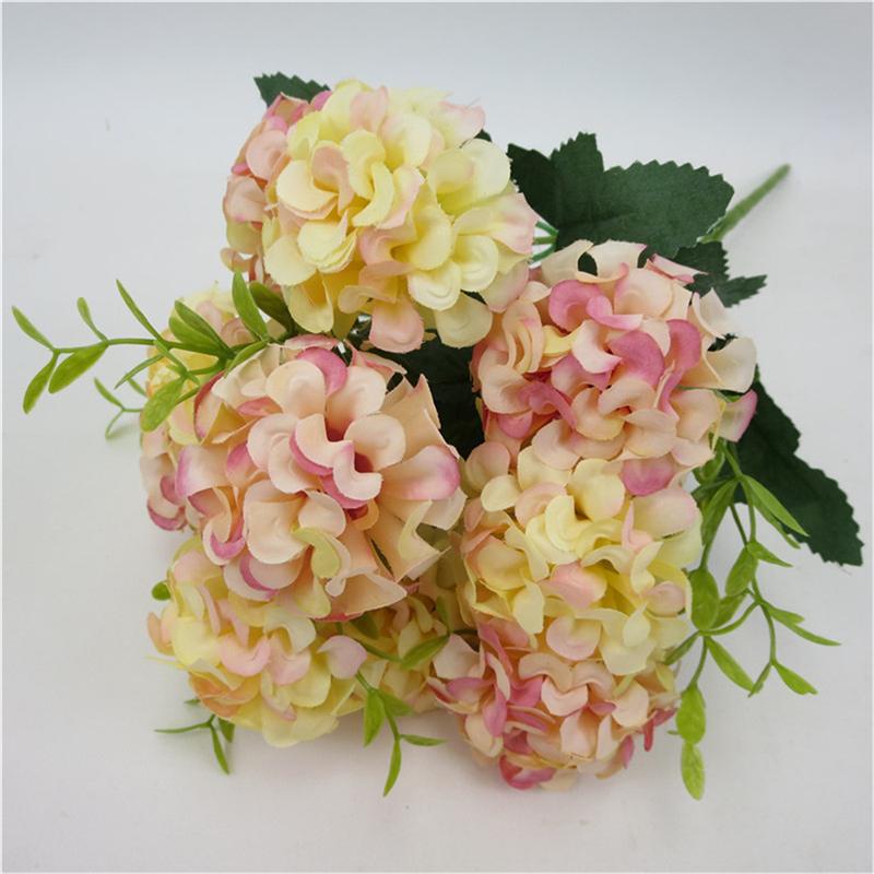 Heads 10 Artificial Hydrangea Fake Silk Flowers Bouquet Bunch Wedding Decor Home