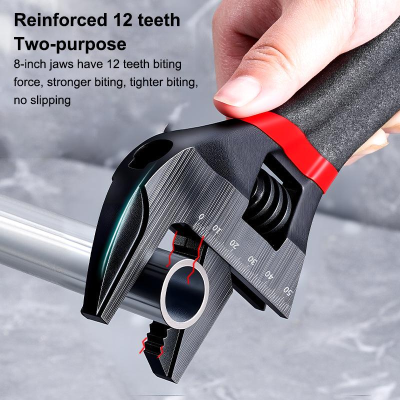 1 Pcs 6/8" Short Handle Adjustable Wrench Oversized Open Bathroom Wrench Mini Small Board Large-Diameter Adjustable Short Handle