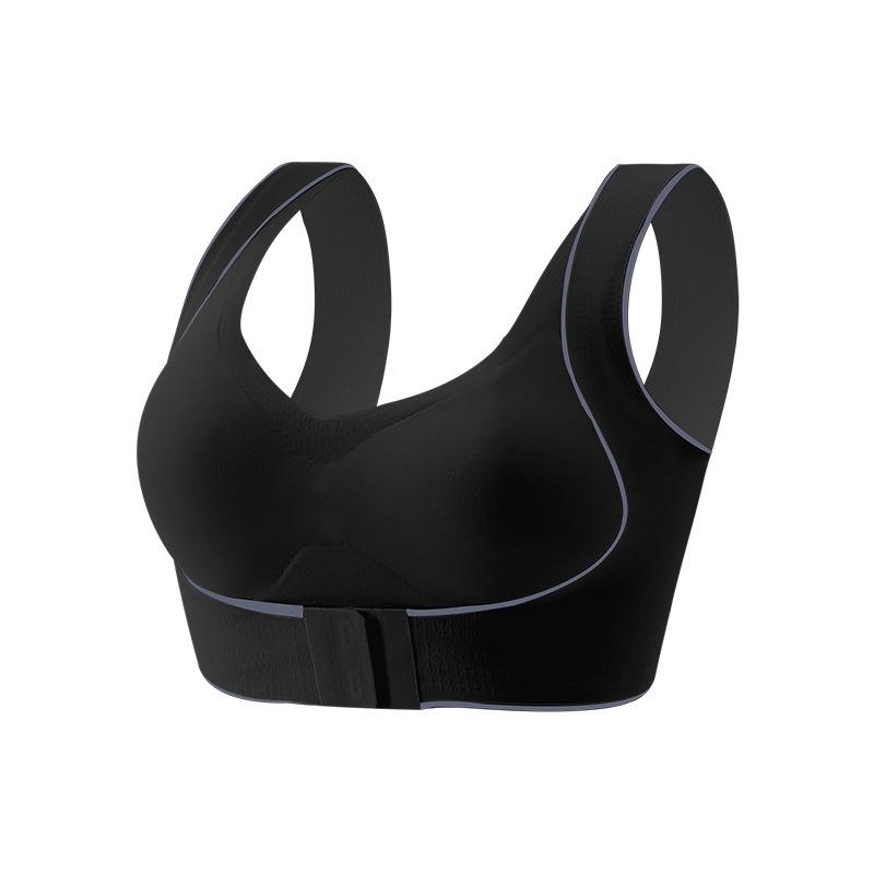 Women Seamless Vest Style Front Closure Push Up Side Fat Correction Sports Bra M