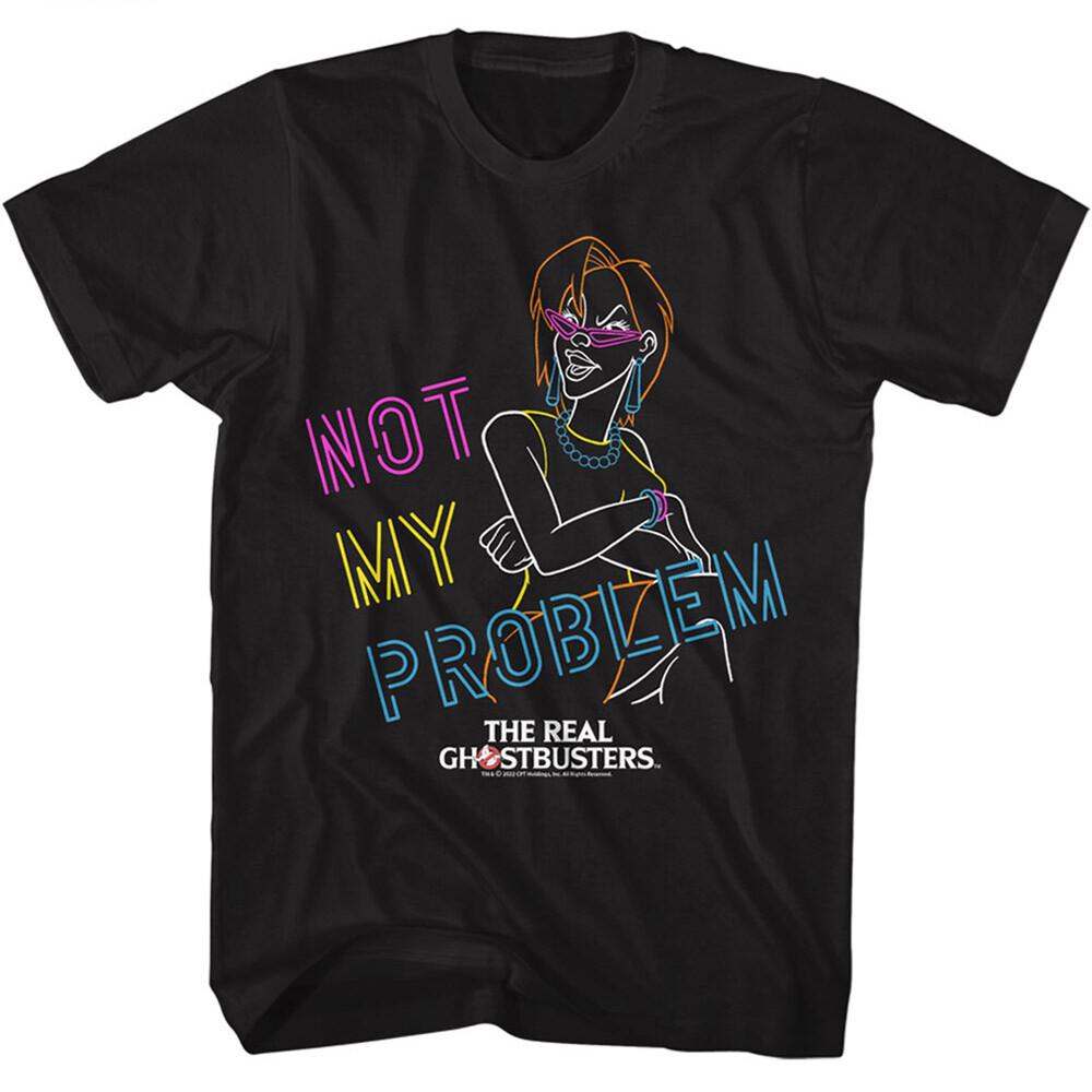 The Real Ghostbusters T-Shirt Movie Not My Problem Black Cotton Sizes SM5XL Unisex T-Shirt S