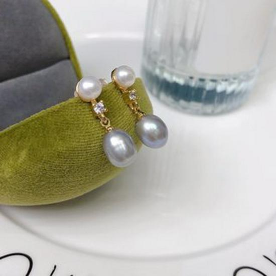 Freshwater Double Pearl Stud Earrings – Niche Luxury, Novel and Simple Design, TikTok Style