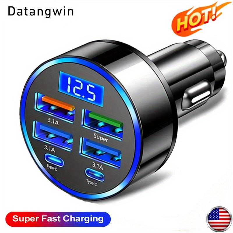 66W Digitalanzeige Autoladegerät mit 4 USB-Anschlüssen und PD-Schnellladung