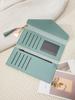 Simple and stylish three fold women's wallet PU leather large capacity long wallet tassel pendant solid color wallet card bag