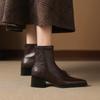 Krazing Pot Microfiber Pointed Toe Thick Heels Chelsea Boots Size 42 Zip Beauty Lady Women Stretch Ankle Boots