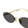 GUCCI Brand Design Metallic Oval Sunglasses Women's Gold