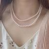 Cherry Blossom Pink Pearl Necklace: Elegant, Lustrous, Perfectly Round - Ideal for Spring & Versatile for Women