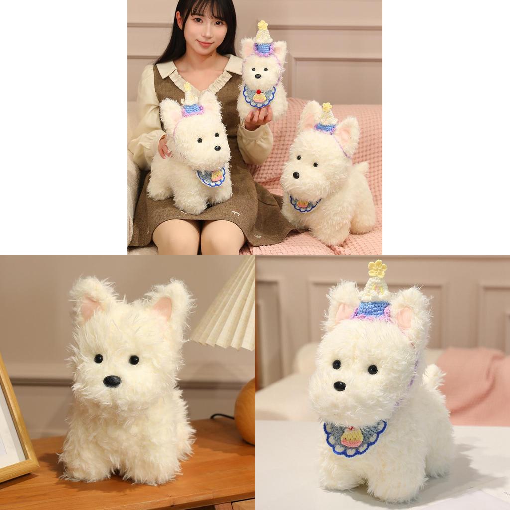 Plush West Highland Terrier Toy With Pp Cotton For Kids Birthday Gift