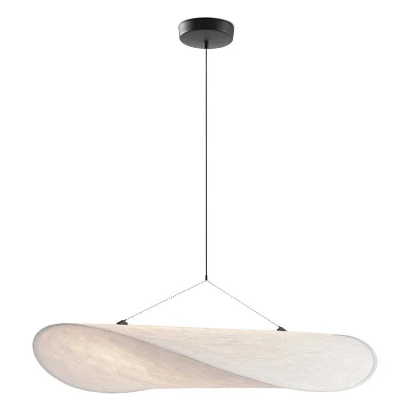 Nordic LED Silk Fabric Pendant Lamp Vertigo Dining Table Chandelier for Living Room Decor Modern Lighting Tense Hanging Light