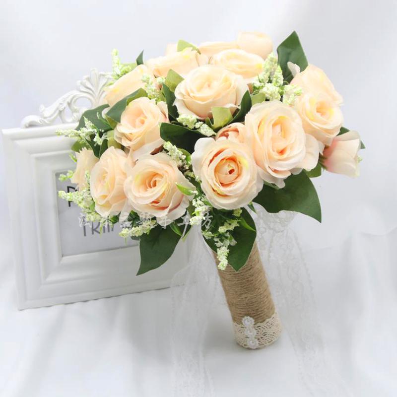 Korean Style Bridal Bouquet for Weddings - Artificial Flower Ball for Bridesmaids & Photo Props