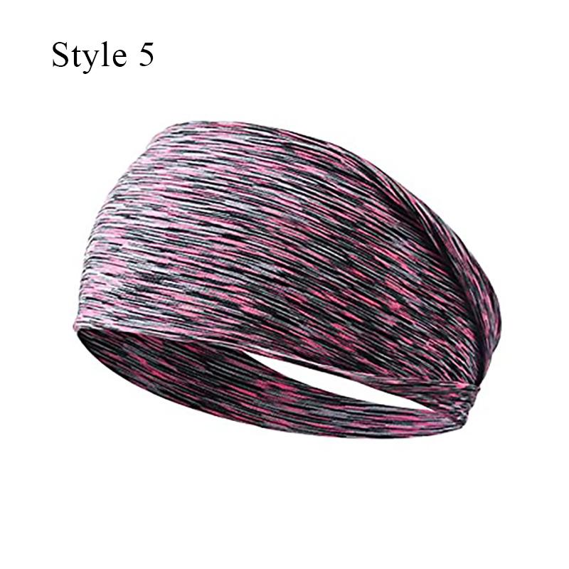 Hot! Stripes Gradient Unisex Headband Women Men Running Fitness Wide Turban Head Wrap Elastic Absorbing Sweat Sport Hair Bands