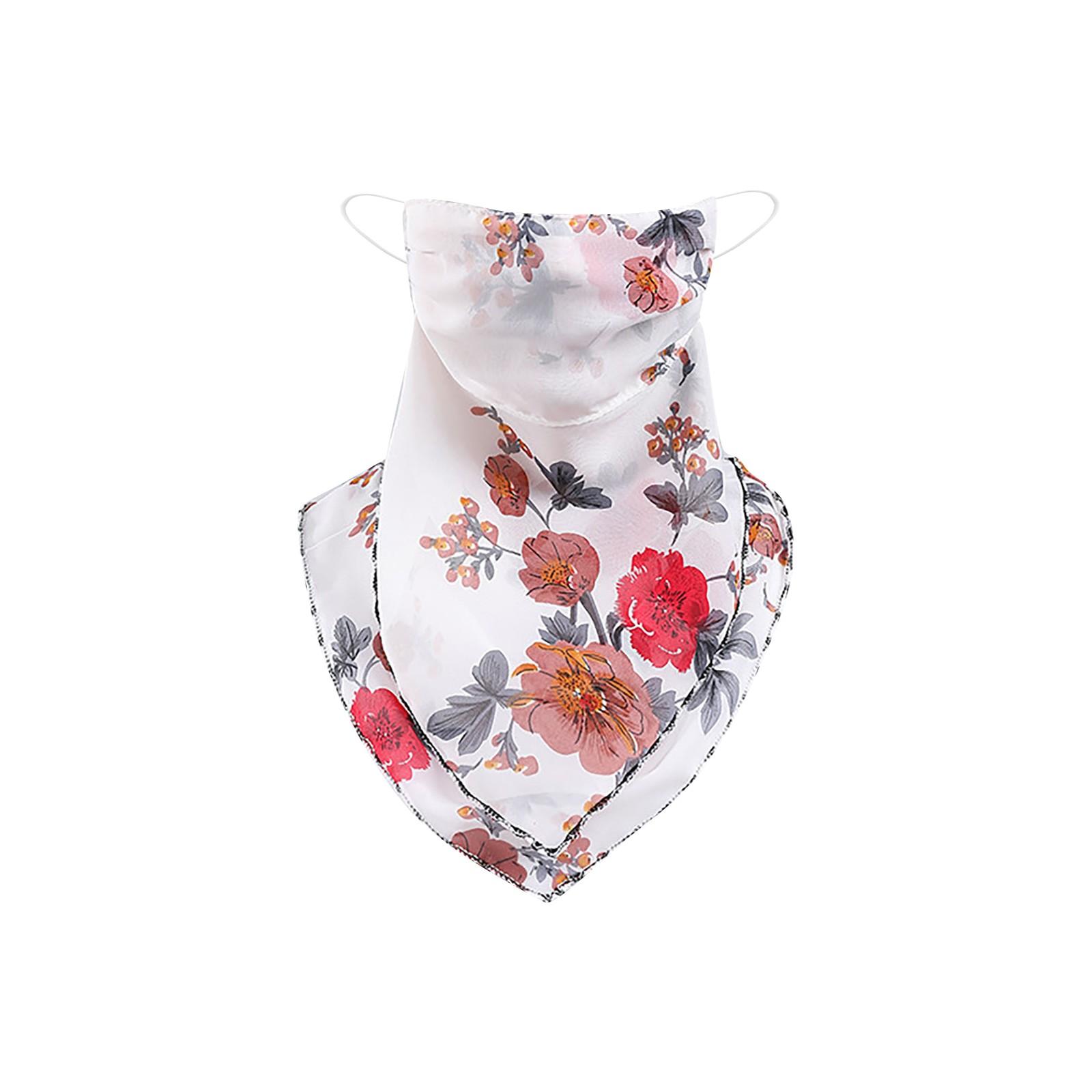 

Тонкая дышащая шифоновая маска для лица, солнцезащитный анти-УФ-шейный шарф, тюрбан One Size