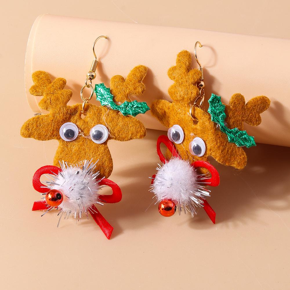 Fashion Christmas Tree Drop Earrings for Women Girls Elk Santa Claus Dangle Earrings X'mas New Year Jewelry Gifts