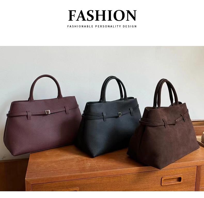 Retro semišová crossbody taška tote a aktovka cez rameno s veľkou kapacitou