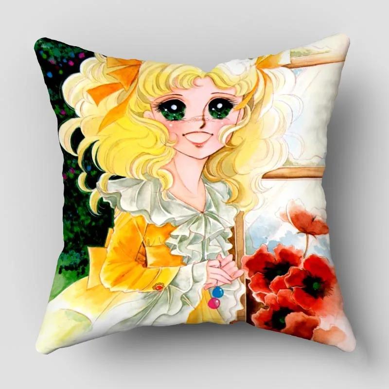 Candy New Anime Pillow Cover Bedroom Home Office Decorative Pillowcase Square Zipper Pillow Cases Satin Fabric No Fade 10.16WJY