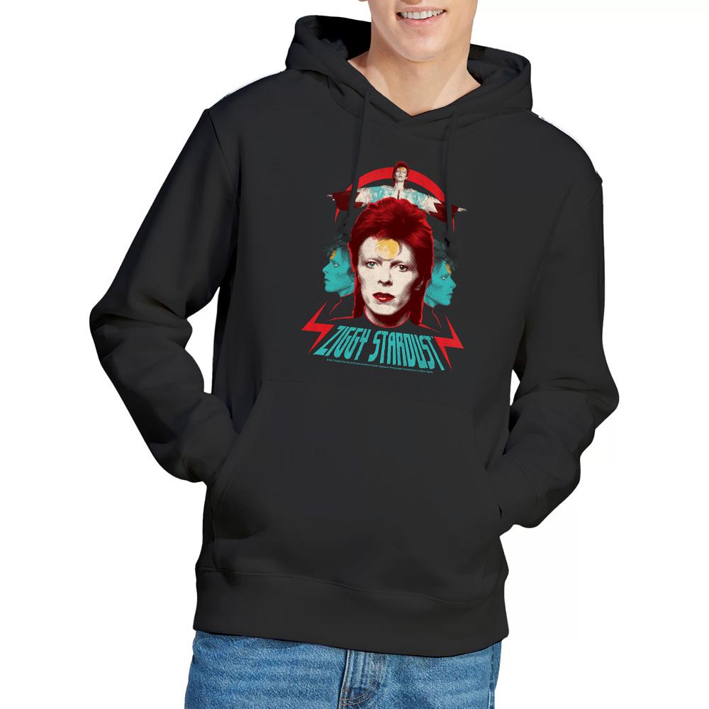 David Bowie Mens Ziggy Heads Hoodie