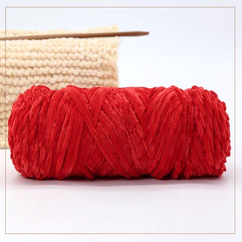 500g Chenille Soft Velvet Yarn Cotton Wool Yarn Crochet Yarn DIY Handmade Scarf Sweater Coat Blankets for Knitting Crafts
