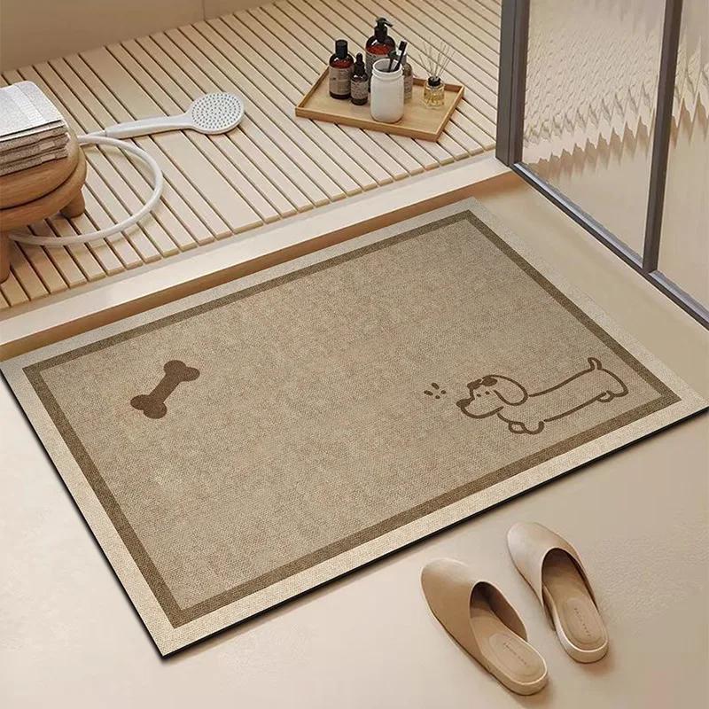 

Bathroom Mat Non-slip Carpet Water-absorbent Wash-free Floor Mats Soft Diatom Mud Home Decoration Absorbent Area Rug 1pc 50x80cm